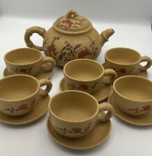 Used, Small Chinese Yixing Teapot with 6 cups and saucers for sale  SHETLAND