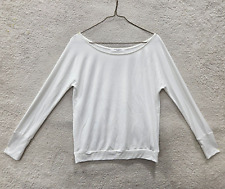 Project Social T Top Women Small White Poly Blend Long Sleeve Boat Neck Pullover, used for sale  Shipping to South Africa