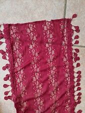 Burgundy lace fabric for sale  WELLINGBOROUGH