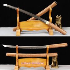 Handmade Shirasaya Samurai Wakizashi T10 Steel Clay tempered Blade Sharp, used for sale  Shipping to South Africa