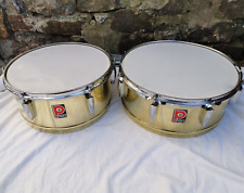 Timbales de latão vintage e raros Premier com suporte original feitos na Inglaterra década de 1970 comprar usado  Enviando para Brazil