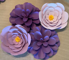Set 4 Paper Large Flowers Dahlias Purple Wedding Party Decorations Photo for sale  Shipping to South Africa