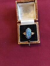 ANTIQUE 18CT GOLD FIRE OPAL & DIAMOND RING SIZE M 6.6 GRAMMES for sale  CRAWLEY