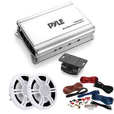 Usado, 1 par (QTDE 2) de Pyle PLSMRW64WT 6.5 "150W Slim White Subwoofers Amp Wiring Kit comprar usado  Enviando para Brazil