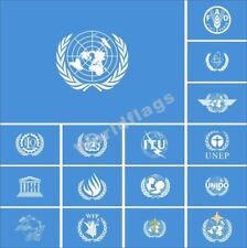 Bandeira Internacional 3X5FT UN FAO IAEA ICAO IFAD ILO IMO ITU UNEP UPU WHO WMO ICC comprar usado  Enviando para Brazil
