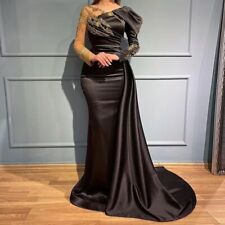 Dubai Arabic Evening Dress Women Wedding Long Sleeve Elegant Formal Party Gown for sale  Shipping to South Africa