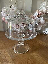 VTG Glass Pedestal Cupcake Small Dessert Plate With Lid for sale  Shipping to South Africa