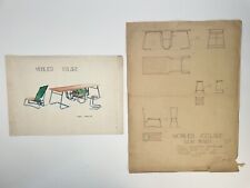 Used, Vintage French School Furniture Drawings Modern Student Drafting Art Design 40s for sale  Shipping to South Africa