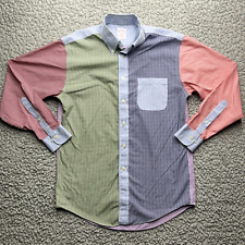 Camisa masculina Brooks Brothers botão para baixo bloco de cores pequeno xadrez Gingham OCBD comprar usado  Enviando para Brazil