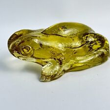 Blenko Glass Frog Greenish Yellow Paperweight Figurine for sale  Shipping to South Africa