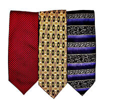 Lote de 3 corbatas de diseñador Gianni Versace y otros, 100% seda italiana 👔 segunda mano  Embacar hacia Argentina