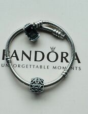 Srebrna bransoletka Pandora 18cms 590702 i ażurowy charm kwiatowy Pandora. S925 ALE na sprzedaż  Wysyłka do Poland