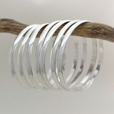 Set of 7 Solid 925 Sterling Silver Women Bangle Handmade Stackable Bangles Au 27 for sale  Shipping to South Africa