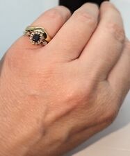 9ct Gold Sapphire And Diamond Ring And  Wish Bone Rings Size K, used for sale  Shipping to South Africa