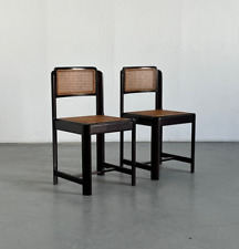 Par de cadeiras de jantar modernas de madeira de faia e bengala de vime da metade do século, anos 60 comprar usado  Enviando para Brazil