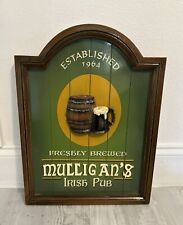 Mulligan's Irish Pub 3D Wood Wall Plaque 12.5" X 16.5" Sign, used for sale  Shipping to South Africa