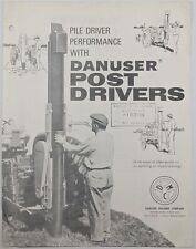 Vintage Pile Driver Performance With Danuser Post Drivers Brochure, c 1970's for sale  Shipping to South Africa