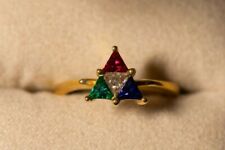 Golden Legend of Zelda Triforce Lady Ring, Diamante, Rubi, Safira, Esmeralda comprar usado  Enviando para Brazil