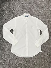Polo Ralph Lauren Mens White Long Sleeve Shirt Slim Fit Size Large L, used for sale  Shipping to South Africa
