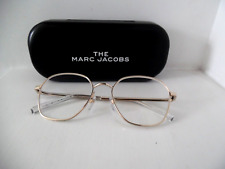 Gafas y estuche dorados y geométricos transparentes Marc Jacobs 29 54 18 140 segunda mano  Embacar hacia Argentina