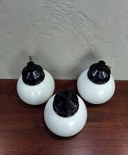 3 piezas Lámpara Colgante De Colección Industrial, Lámpara Loft Vintage Vidrio Blanco , usado segunda mano  Embacar hacia Argentina