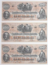 Billete de 100 dólares de 3 estados confederados GUERRA CIVIL CSA FACSÍMIL segunda mano  Embacar hacia Argentina