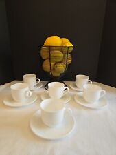 12 PIECE  Martha Stewart Everyday Balustrade France Ribbed White Cup &  Saucers for sale  Shipping to South Africa