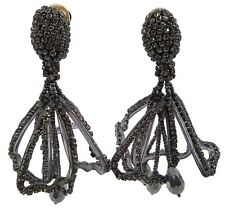 OSCAR DE LA RENTA Crystal Pave Impatiens Earrings Clip On Black OS NEW RRP310 for sale  Shipping to South Africa