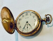 Vintage 2” ELGIN Pocket Watch in Hunter Case Working  Goldtone .  Lot #3-J for sale  Shipping to South Africa
