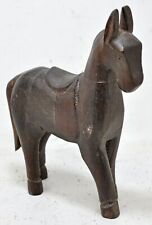 New Hand Carved Wooden Standing Horse Figurine Hard Wood Dark Polished for sale  Shipping to South Africa