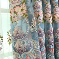 European Embroidery Curtains Pelmets Lace Tulle Voile Window Panel Drapes Luxury, used for sale  Shipping to South Africa