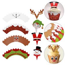 48 Weihnachts-Cupcake-Wrappers & -Topper, Weihnachts-Cupcake-Cups comprar usado  Enviando para Brazil