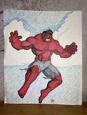 Arte original colorida Alamo City Comic Con desenho vermelho incrível Hulk comprar usado  Enviando para Brazil