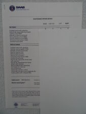 Saab price list for sale  BOURNEMOUTH