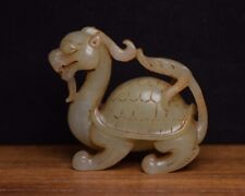 96gChina Hand Carved natural Hetian Jade supernatural Dragon turt Statue Pendant for sale  Shipping to Canada