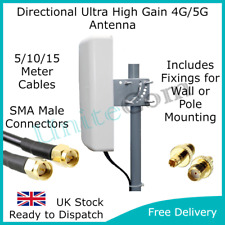 Ultra High Gain Directional MiMo 5G 4G Antenna for Vodafone O2 Three EE SMA TS9, brukt til salgs  Frakt til Norway