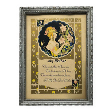 Used, 1930 Vintage Framed My Mother Motto Poem Print Gold Art Deco Style Silver Frame for sale  Shipping to South Africa