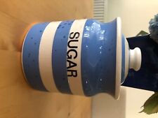 cornishware t. g. green pottery blue and white sugar container. for sale  WINDERMERE