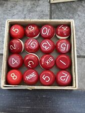 Vtg Brunswick Gold Crown Red & White Talley Shake Balls W Box Billiards Pool for sale  Shipping to South Africa