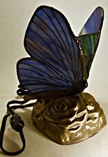 Lámpara Mariposa Estilo Tiffany Vintage - Luz de Mesa/Escritorio de Vidrieras Hermosa segunda mano  Embacar hacia Argentina