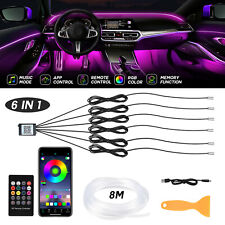 Usado, 8M RGB LED Ambientebeleuchtung Auto Innenraumbeleuchtung 6in1 Kit App Control comprar usado  Enviando para Brazil