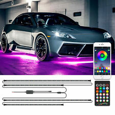 MICTUNING RGB LED Strip Under Car Tube Underglow Underbody System Neon Light Kit, used for sale  USA
