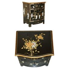 DECORATIVE CHINESE CHINOISERIE GEISHA GIRLS LACQUER SIDE CABINET SOAPSTONE for sale  Shipping to South Africa