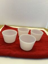 Vintage Vidro de Leite Glasbake Custard Ramekin lote de 4 Copos Pequenos Pratos comprar usado  Enviando para Brazil