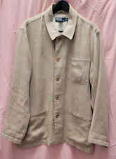Casaco/jaqueta polo Ralph Lauren 100% linho masculino L bege, 5 botões estilo safári, usado comprar usado  Enviando para Brazil
