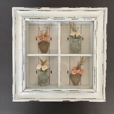 Vintage Window Pane Shadow Box Shabby Chic Cottage French Country Wood Glass for sale  Shipping to South Africa