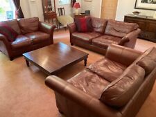 3 seater leather settee for sale  WOKINGHAM