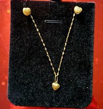 Used, 18K Saudi Gold Set( Earrings & Necklace for sale  USA