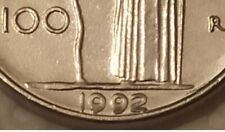 RARISSIMA 100 lire Piccola 1992 - Errore di Conio 9 chiusi  DOPPIO BORDO usato  Pescara