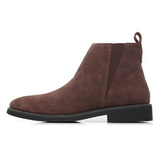 Men Ankle Boots Suede Leather Work Bootie Slip On Pointy Toe Chelsea Leisure New for sale  Shipping to South Africa
